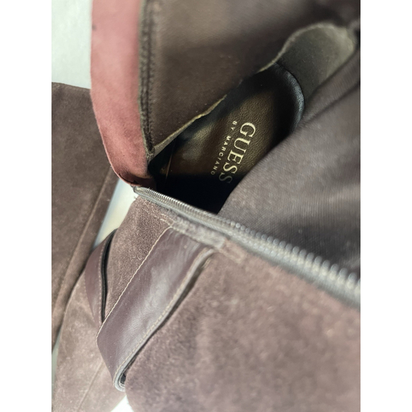 Y2K Brown Suede Leather Boots Guess By Marciano 10 Pointy Toe Sexy Stiletto - Picture 5 of 16